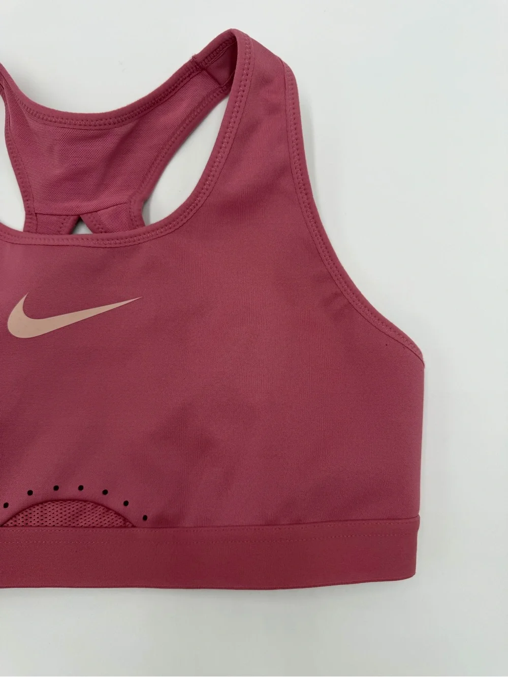 Nike Rose Pink Racerback Sports Bra with Swoosh Women Small
